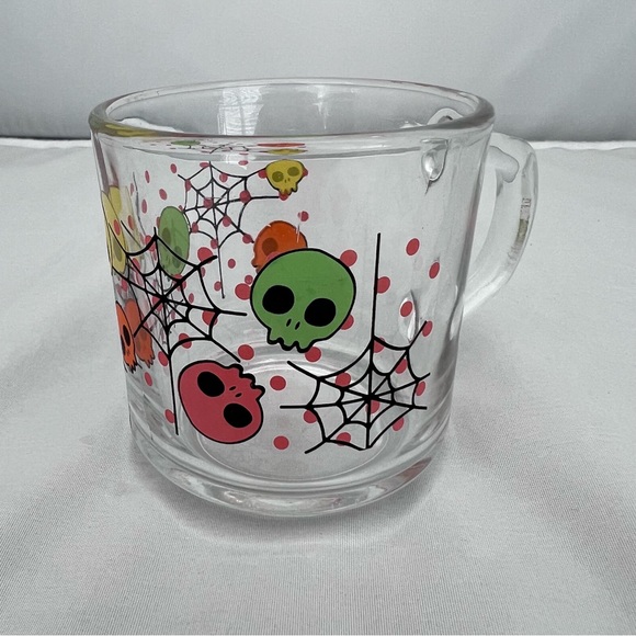 Vintage Halloween glass coffee tea mug skulls Mexico - Picture 2 of 6